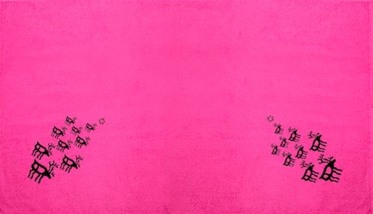 Pikkupuoti Oy Saunatuch Rentier Fuchsia finnisches Saunahandtuch aus 100% Baumwolle 100x150cm