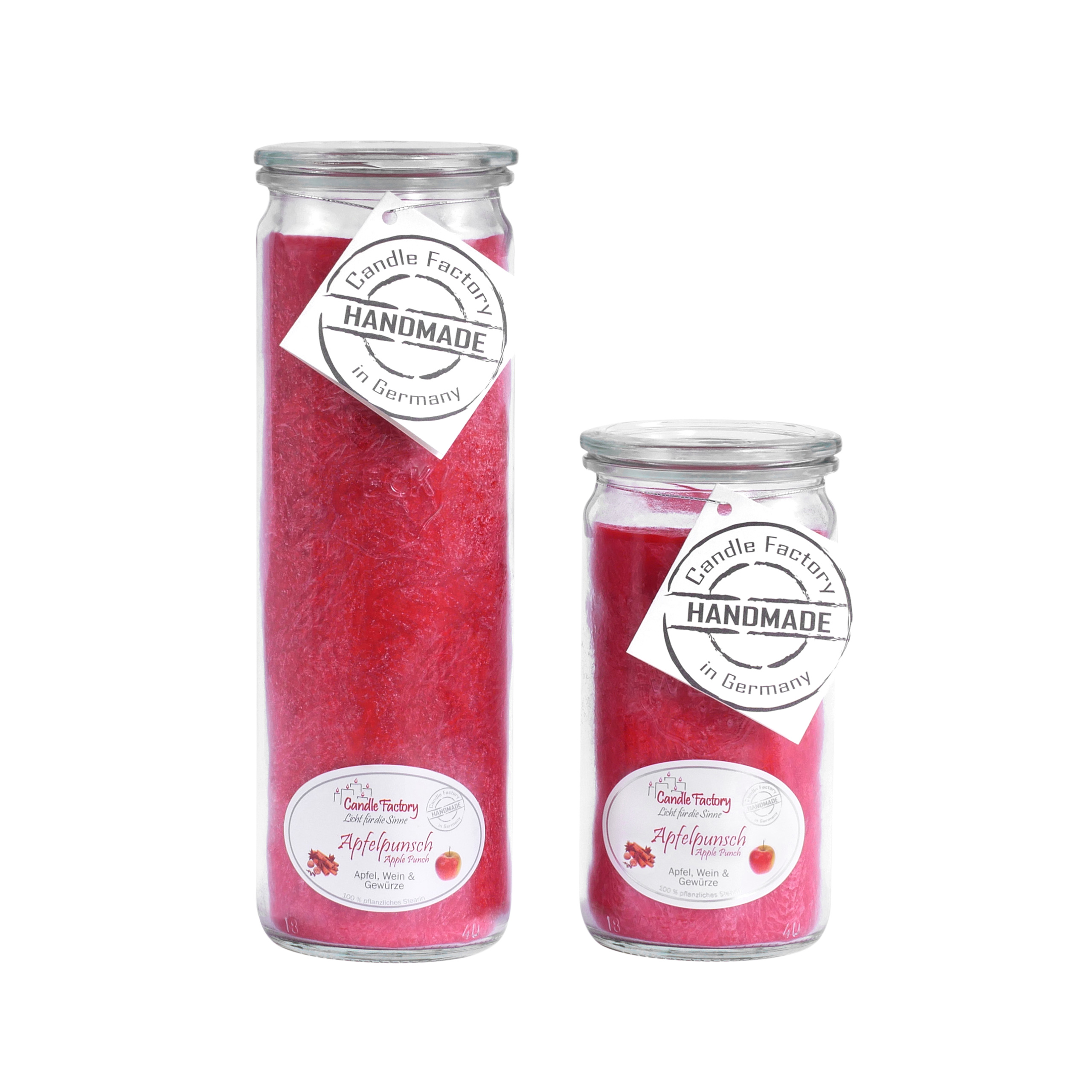 Candle Factory Kerzen-Set Apfelpunsch Big + Mini Jumbo Duftkerze Dekokerze
