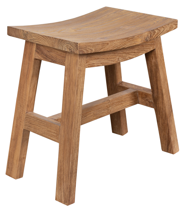 deVries Hocker "MAIRA" aus Teakholz gebogene Sitzfläche Größe 50 x 45 x 33 cm