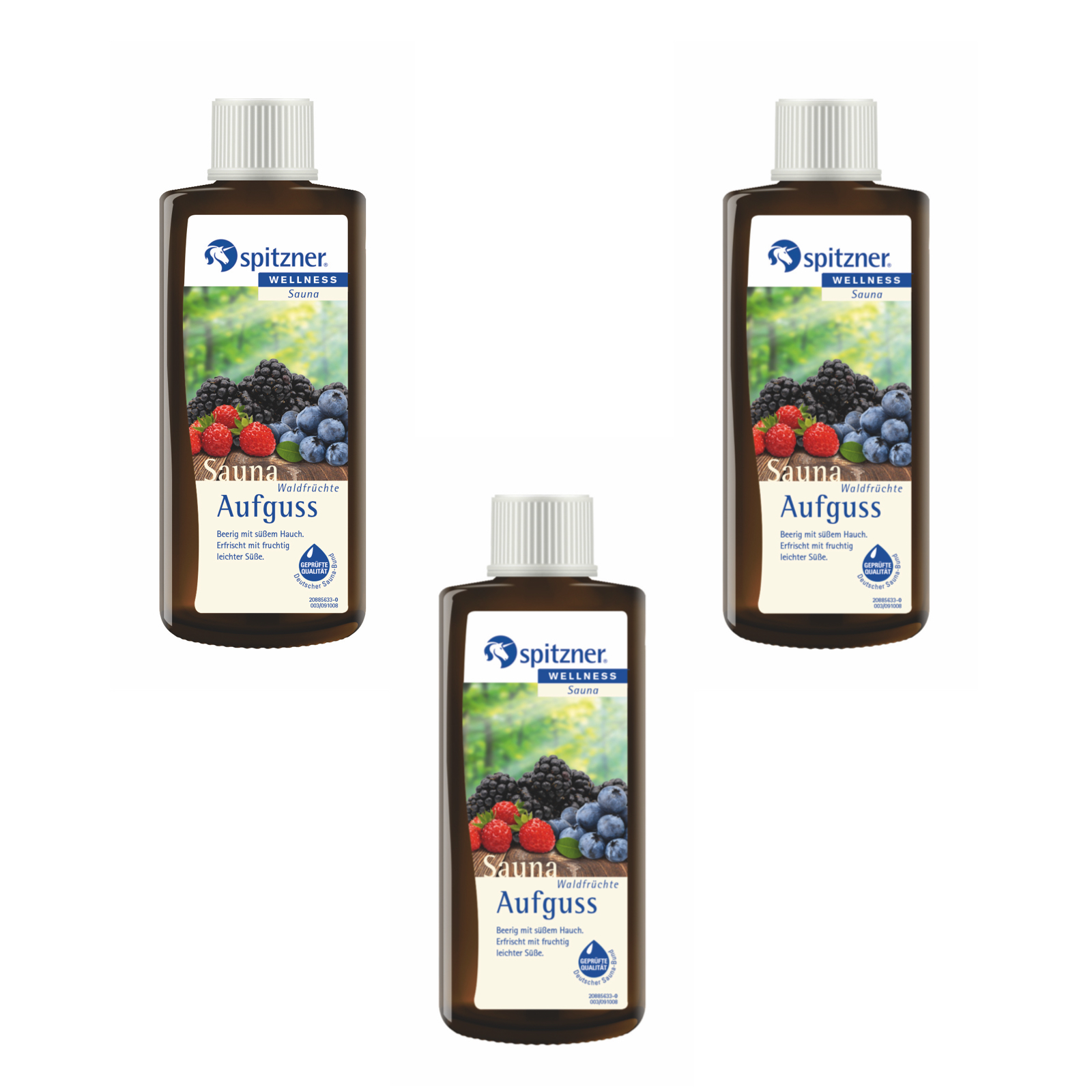 Spitzner Saunaaufguss Waldfrüchte 3x 190 ml 3er Vorteilspack Wellness Konzentrat