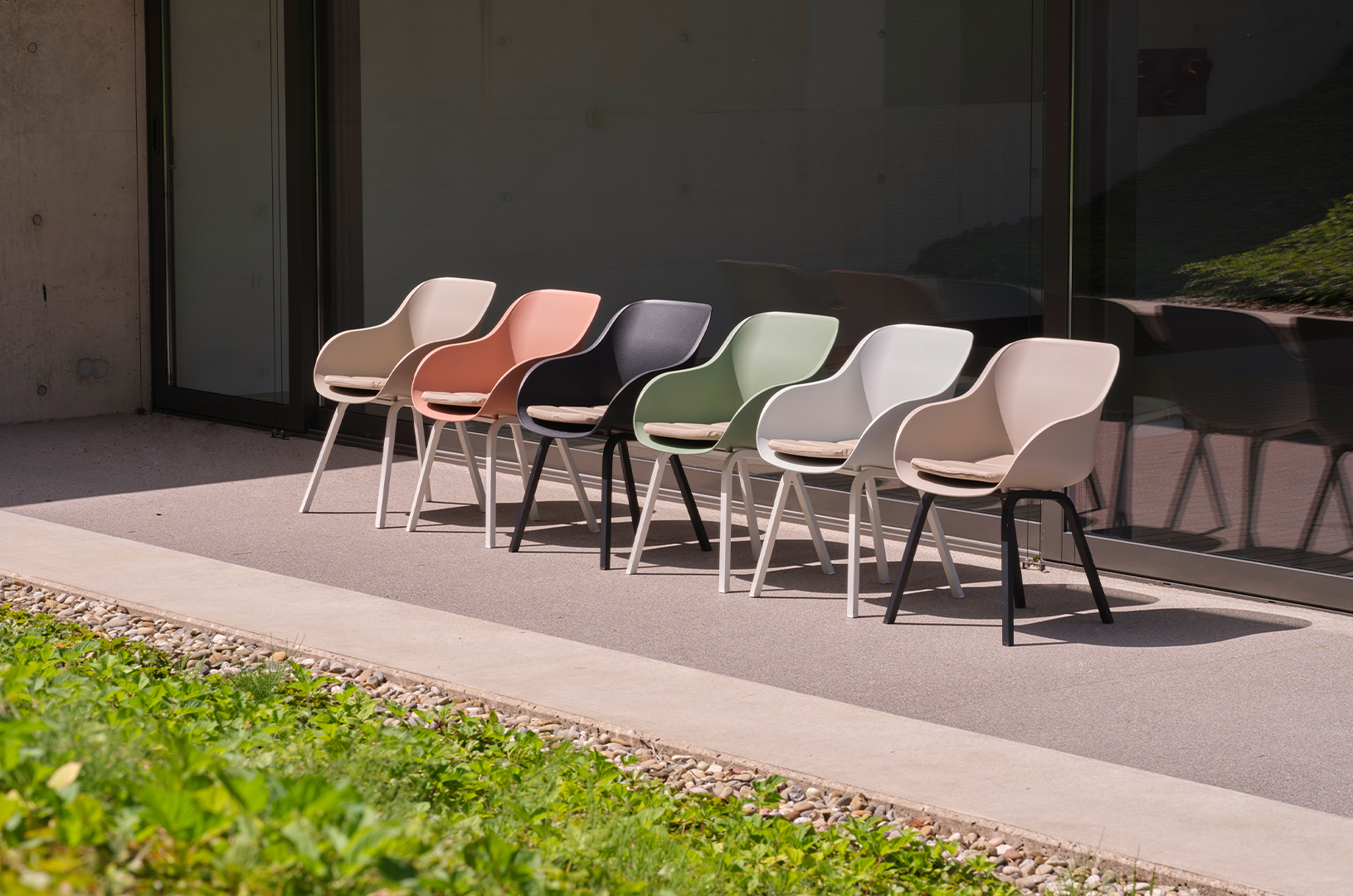 Hartman Le Soleil Element Dining Stuhl pink inkl. SEAQUAL Sitzkissen taupe