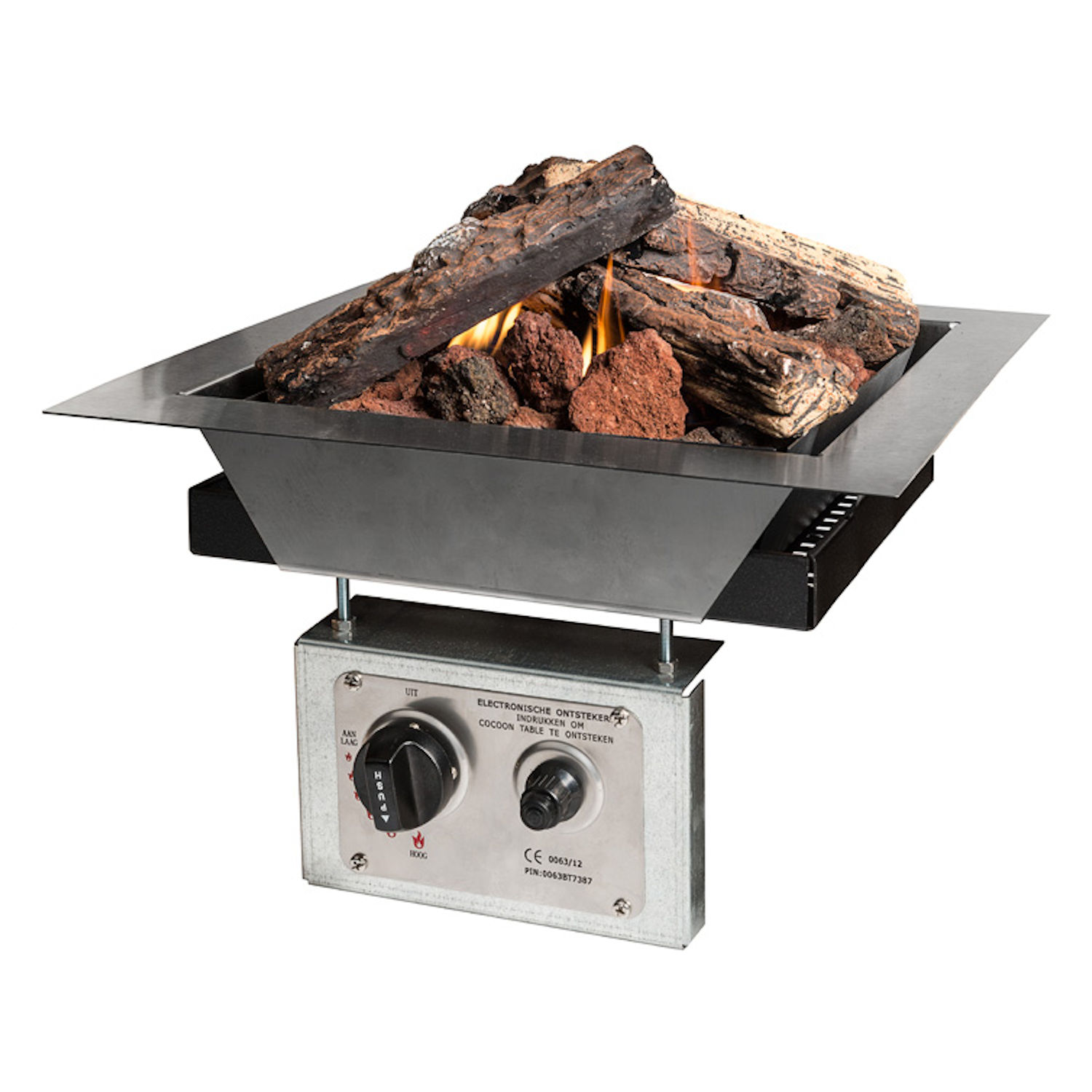 Happy Cocooning Mania Einbau-Feuerstelle 6,5 kW quadratisch Einbaumodell Feuertisch