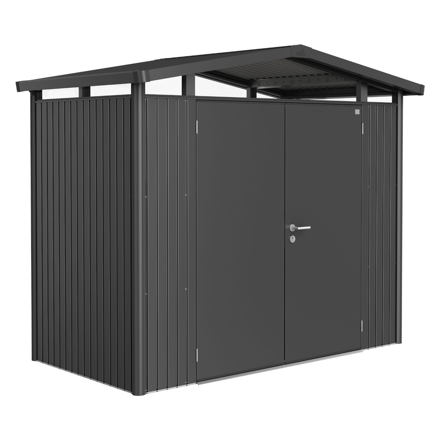 Biohort Gartenhaus Panorama® mit Doppeltür dunkelgrau-metallic 5 verschiedenen Größen Gerätehaus