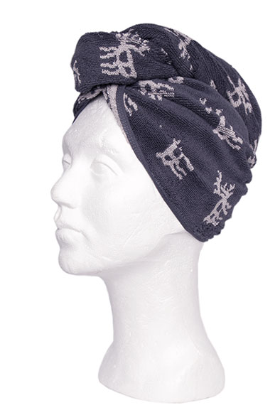 Pikkupuoti Oy Saunahaube Rentier Grau aus 100 % Bio-Baumwolle Haarhaube für Damen und Herren