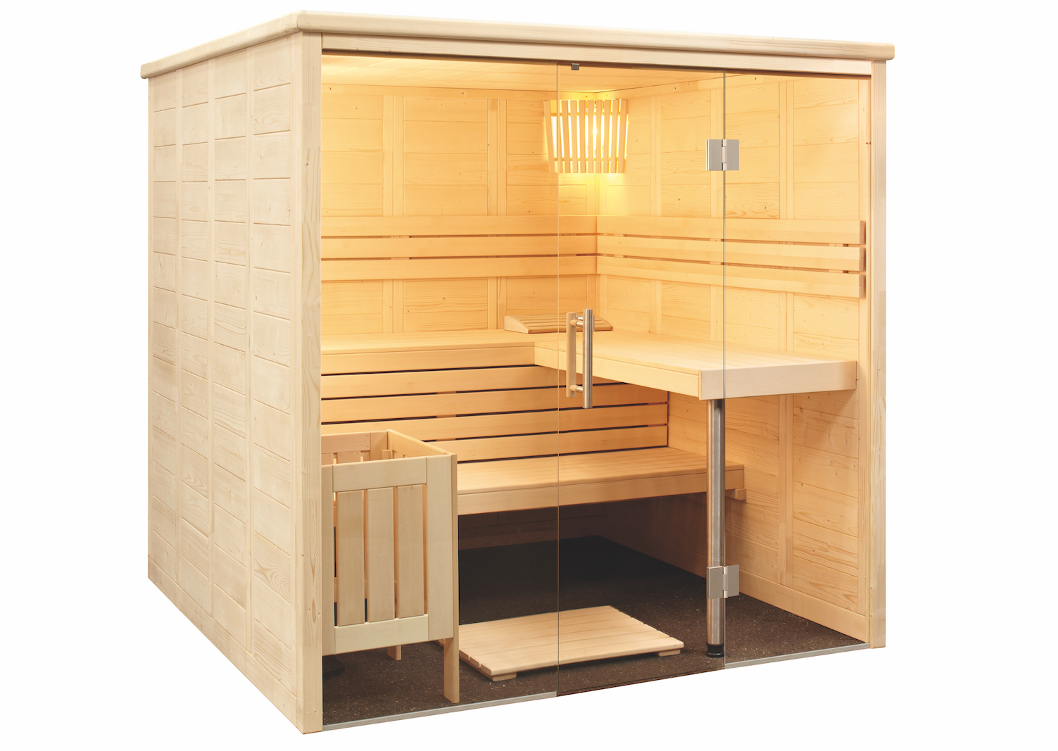 Harvia Alaska View Massivsauna aus Fichte Saunakabine ca. 208x206x204 cm