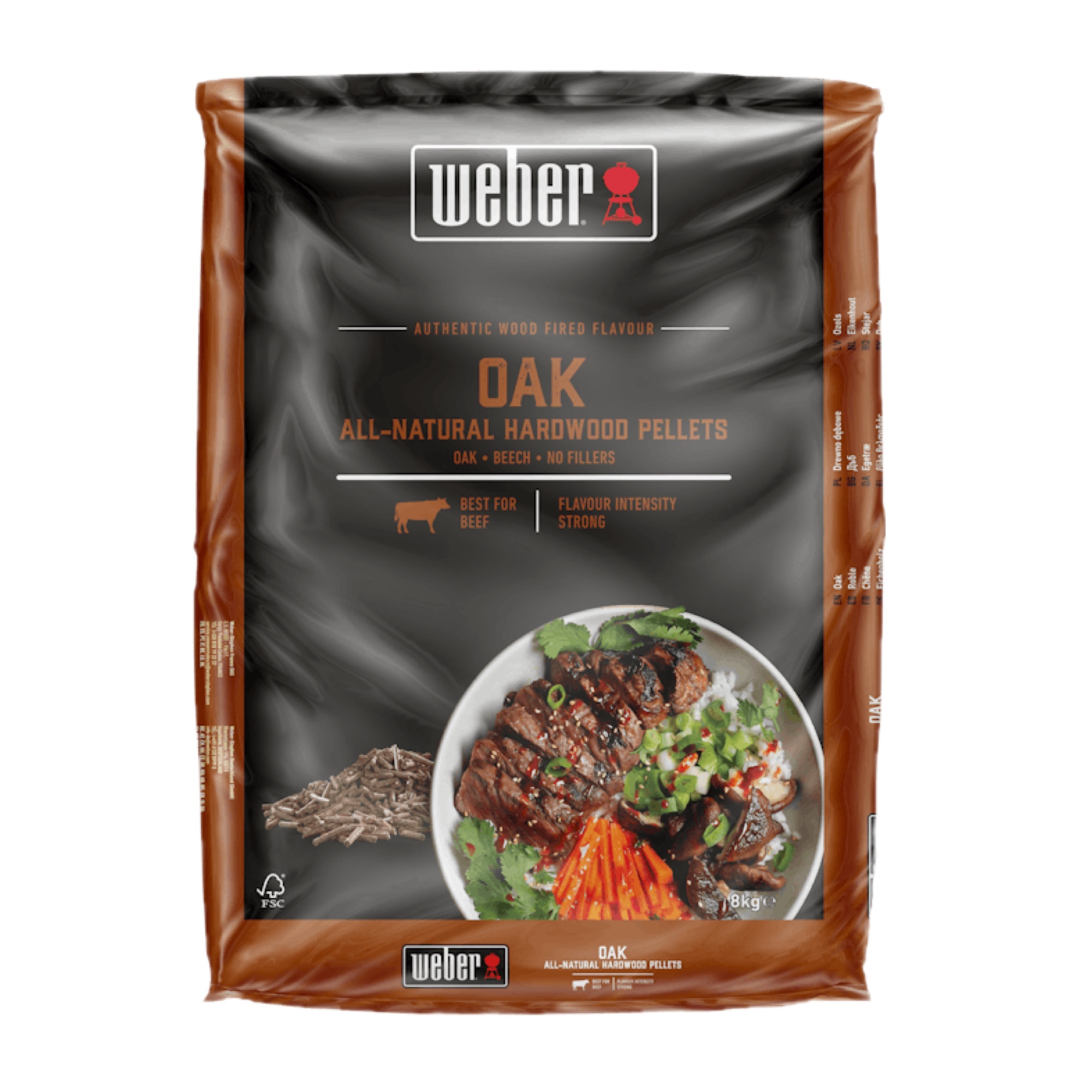 Weber 100 % natürliche Holzpellets aus Eichenholz - 8 kg 3401053