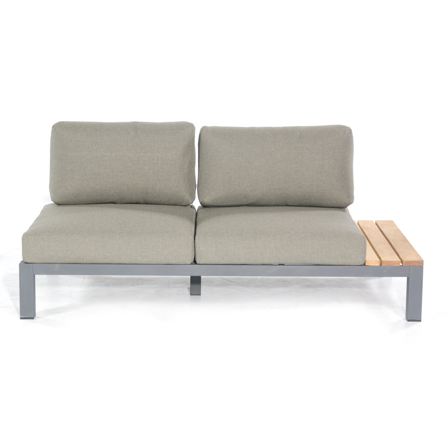 Sonnenpartner 4-teilige Lounge-Sitzgruppe Equila Aluminium/Teakholz mit Kissen anthrazit Loungegruppe