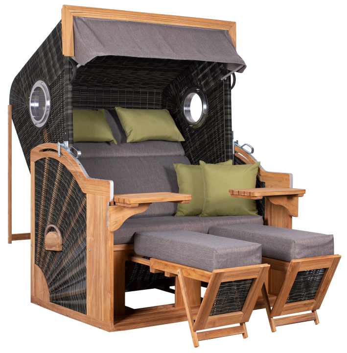 deVries Strandkorb PURE® SEASIDE XL PE Des. 490 stone grey 135 x 92 x 165 cm