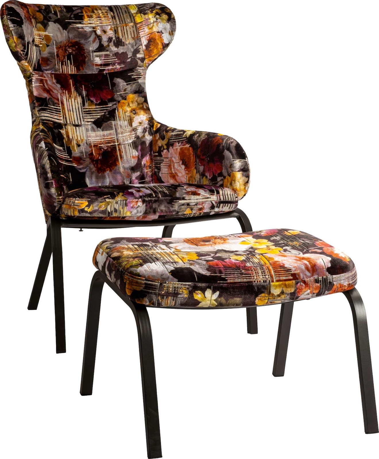 Stern Stan Gartensessel inkl. Fußhocker Gartenstuhl Gartensessel Blumen Design