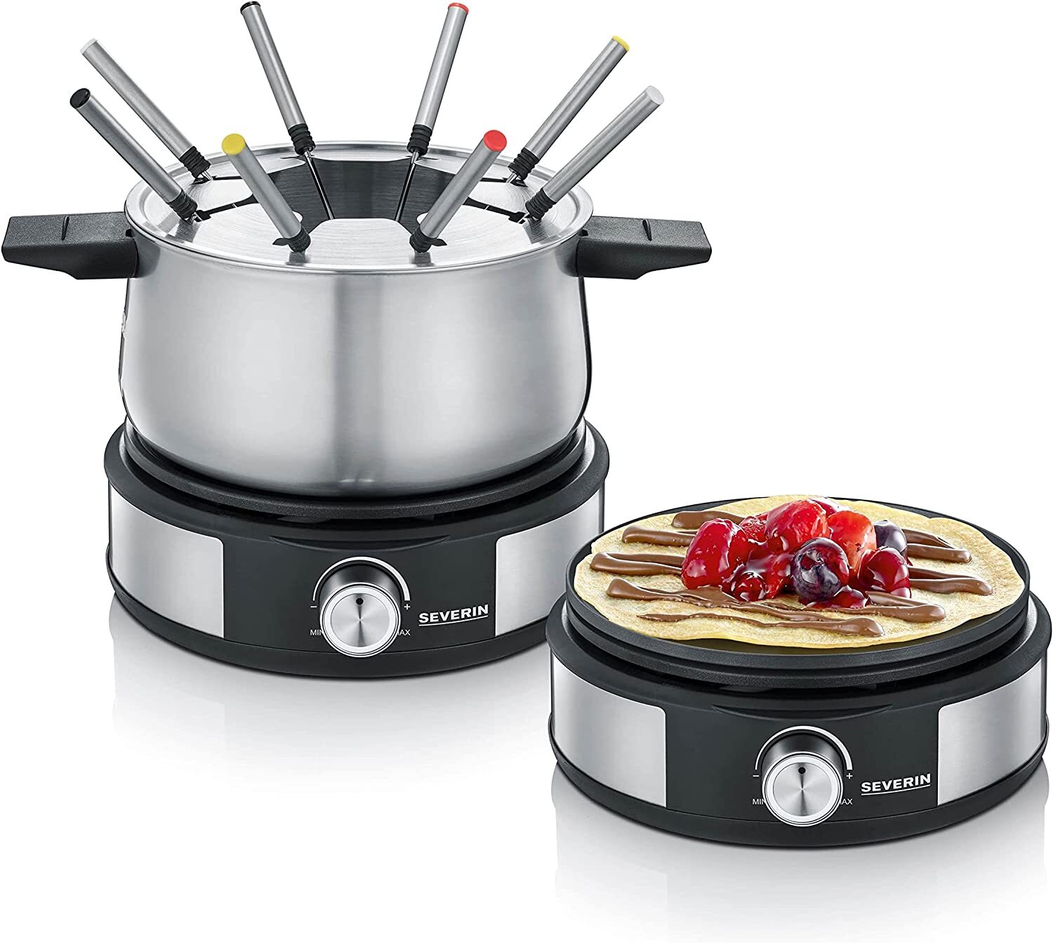 SEVERIN Fondue Crepes Kombination 1500 W schwarz FO 2471