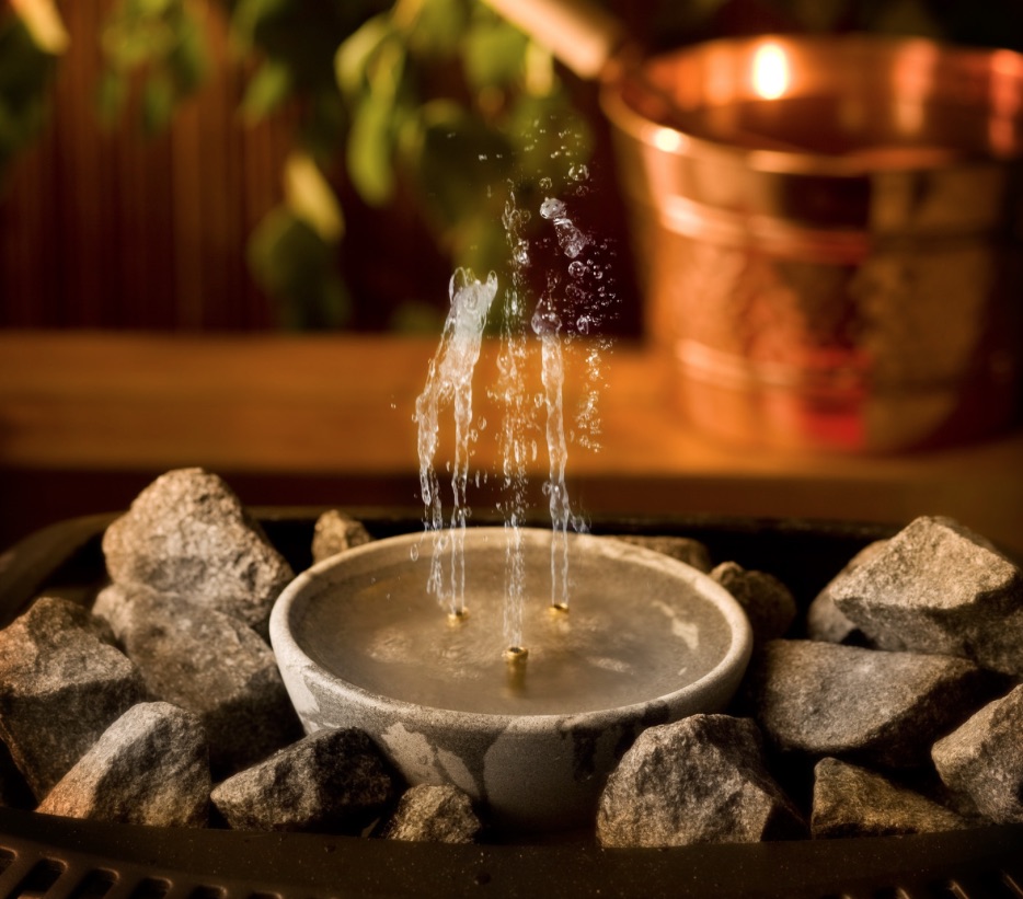 Hukka Design Saunamaestro Jubilee Springbrunnen aus Speckstein für Saunaofen