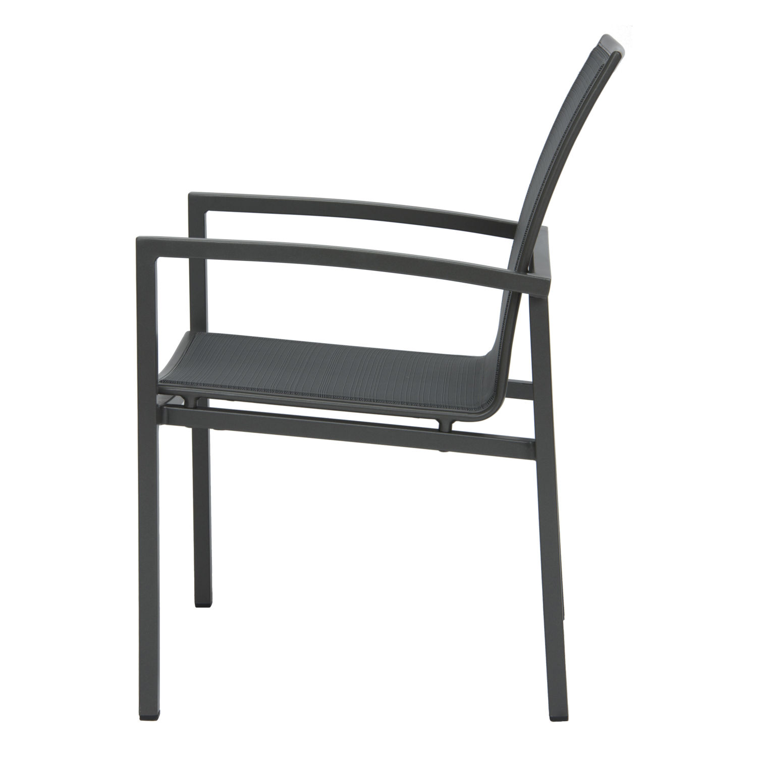 Stern 4er-Set Stapelsessel Skelby Aluminium anthrazit/Textilen karbon Gartenstuhl Stapelstuhl