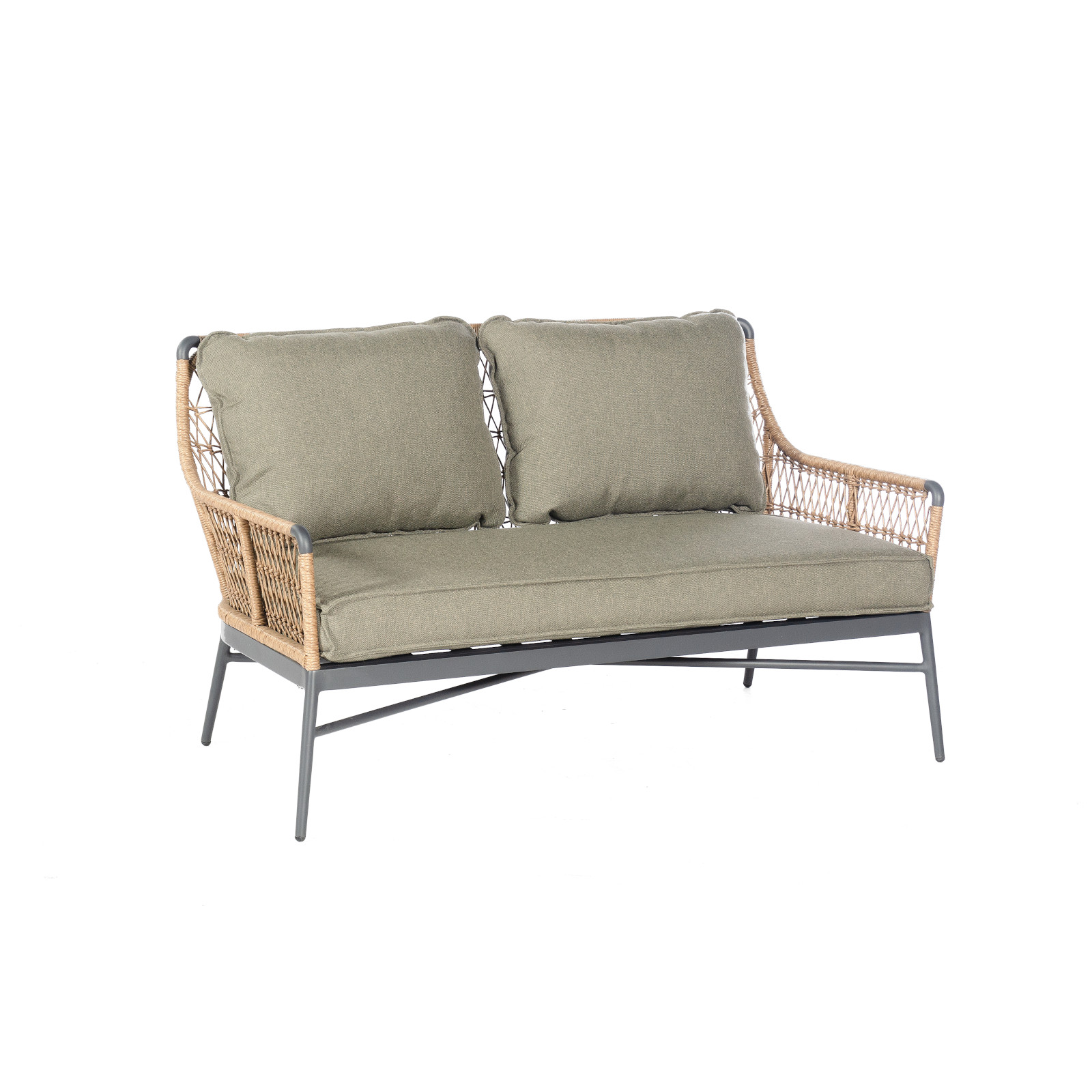 Sonnenpartner Retro Loungesofa Gartensofa Aluminium mit PE-Bespannung natural honey
