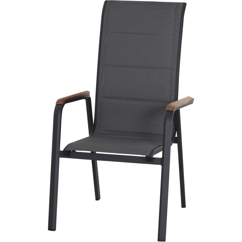 Siena Garden Tesoro Stapelsessel (High Back) - Teak & Aluminiumgestell, matt anthrazit (N40080)
