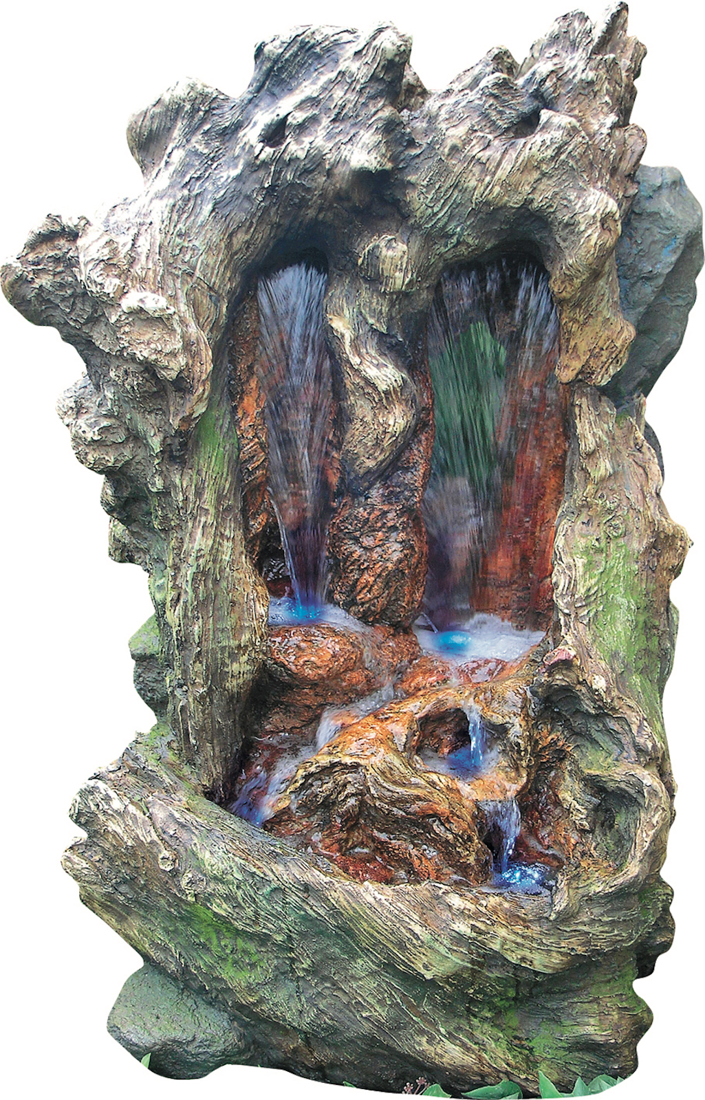 Granimex Taki Polystone Wasserfall mit Pumpe und LED-Beleuchtung Zierbrunnen Wasserspiel 99x48x60 cm