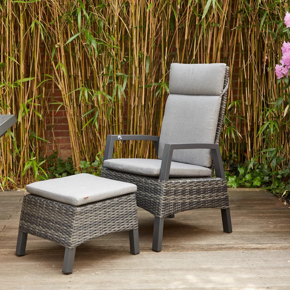 Siena Garden Hocker Taranto Alu, Geflecht, inkl. Kissen M21904