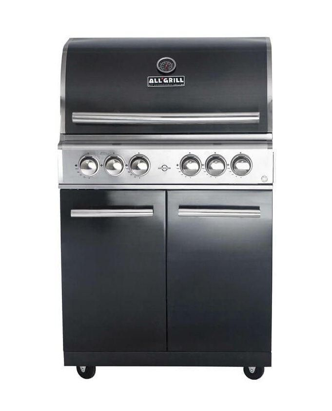 ALLGRILL Gasgrill CHEF L BLACK Modular Grundmodell 4 Brenner, Backburner (500704)