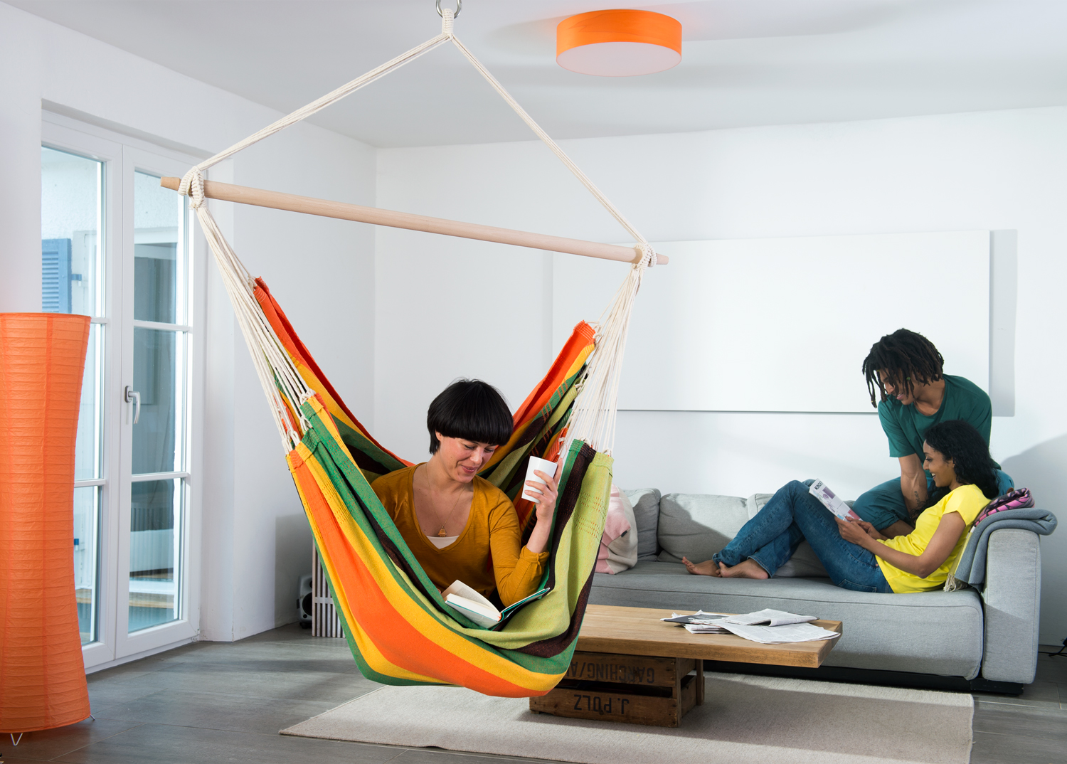 AMAZONAS XXXL Hängesessel Brasil Gigante Esmeralda mit Spreizstab Sitzfläche ca. 200 x 140 cm