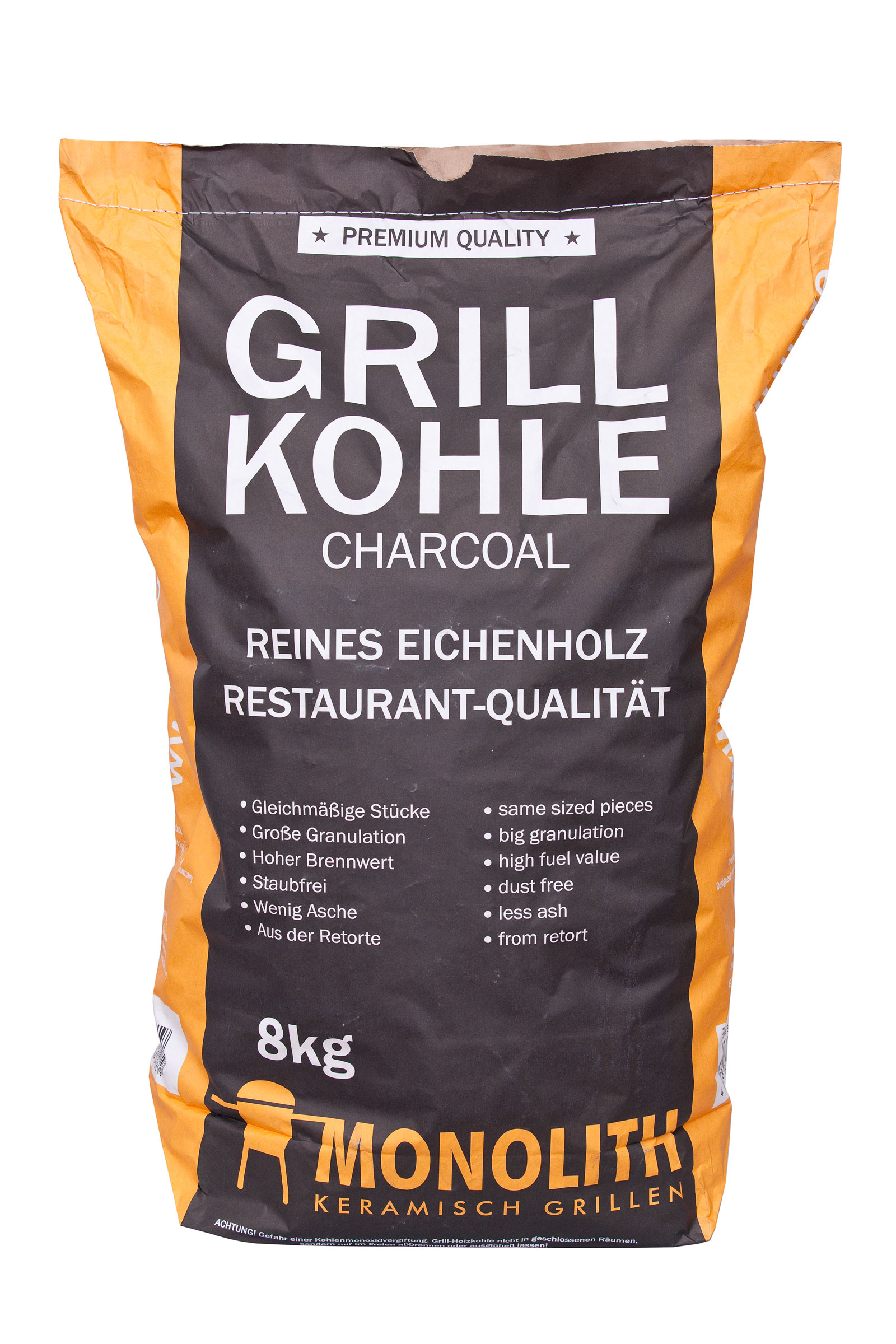 Monolith Premium Grillkohle Holzkohle in Restaurant Qualität 8 kg 201090