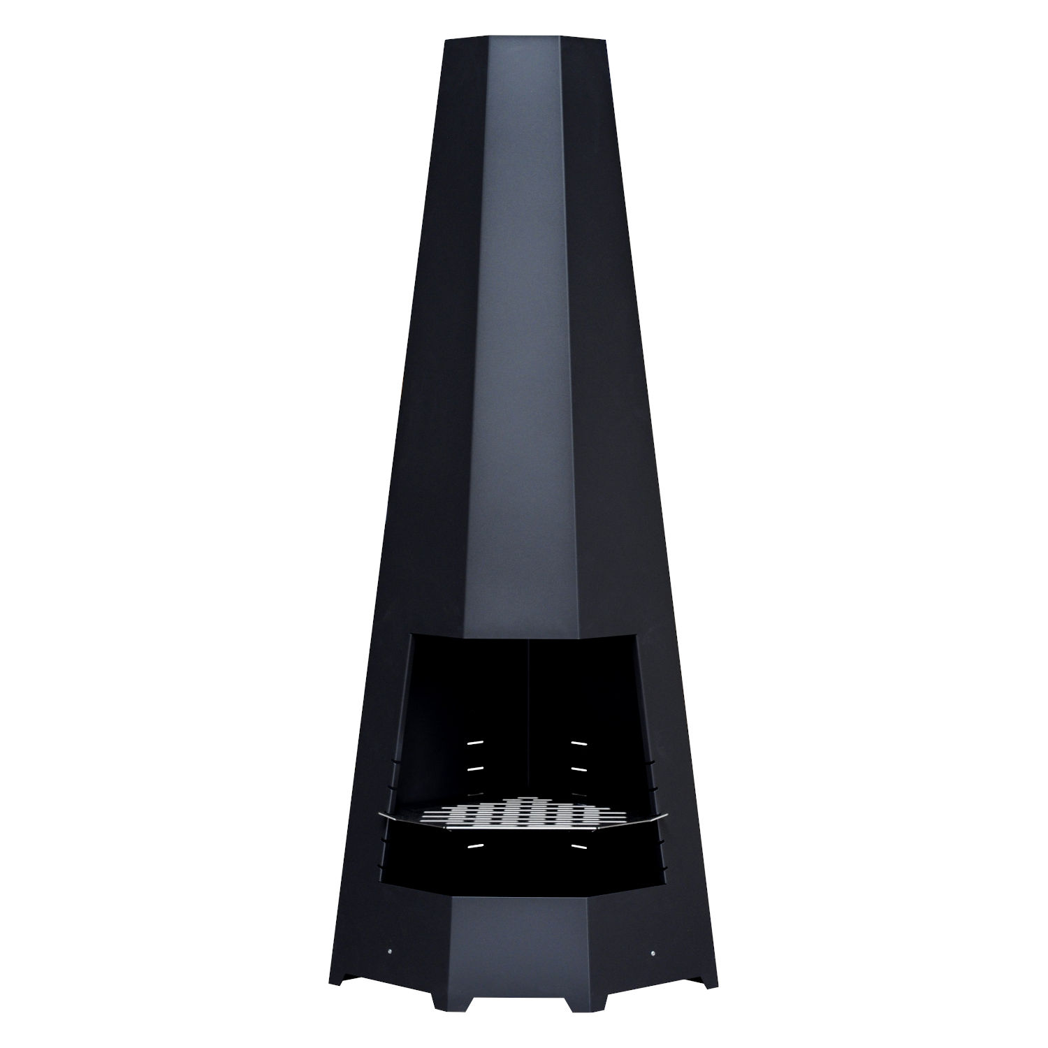 Hainser Gartenkamin und Grill Corner lackierter Stahl 50x50x170 cm