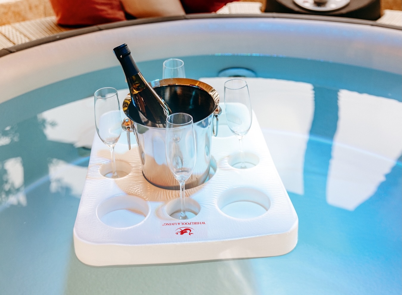 Kool Tray Schwimmtablett Getränkehalter für Whirlpools und Spas weiß