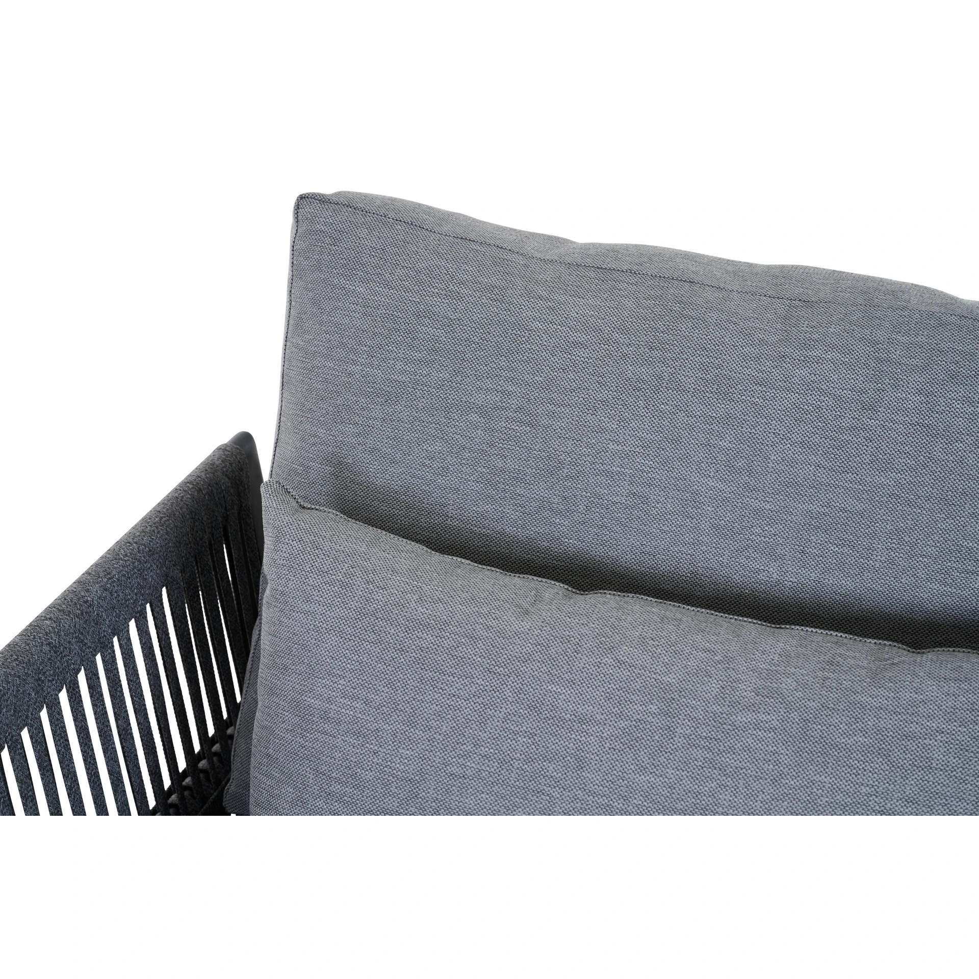 Siena Garden Rock Lounge-Sessel – Aluminiumgestell, hellgrauer Textilbezug & schwarze Rope (T52179)