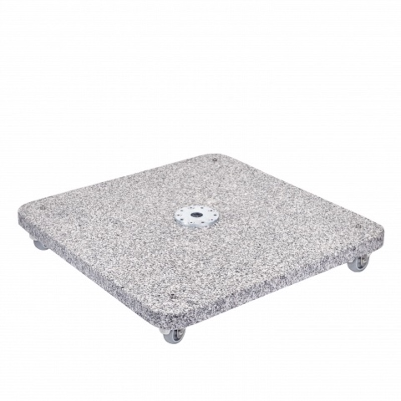 GLATZ Granitsockel M4 120 kg Naturstein 90 x 90 x 17 cm mit Rollen Schirmständer
