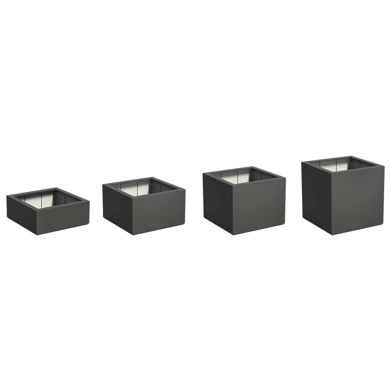 Adezz Pflanzgefäß Carrez mit Boden Fiberglas Pflanzkübel Blumenkübel schwarz