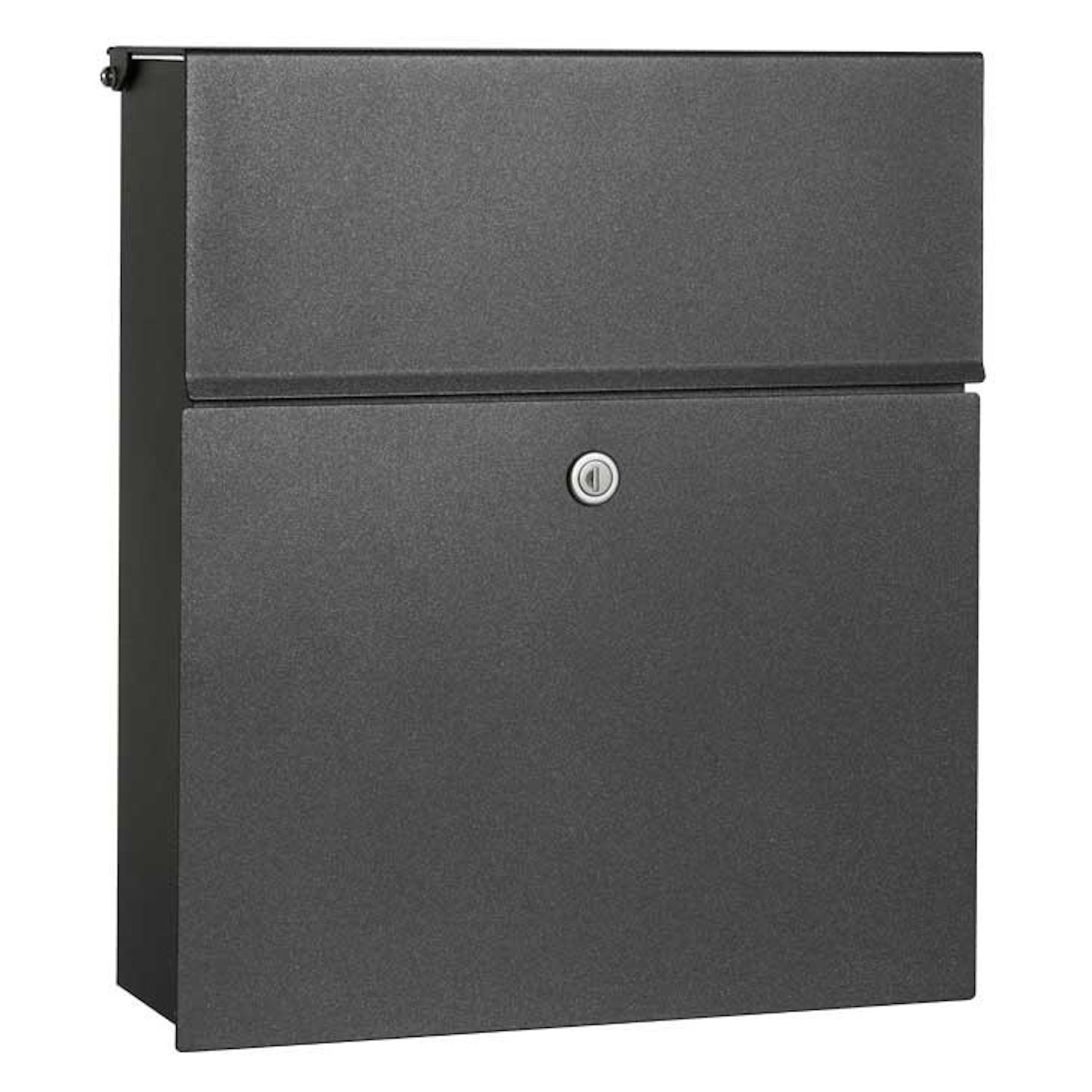 Heibi Briefkasten CALMALUX Aluminium graphitgrau mit Zeitungsfach 38,5x14x43,5 cm DIN C4 quer