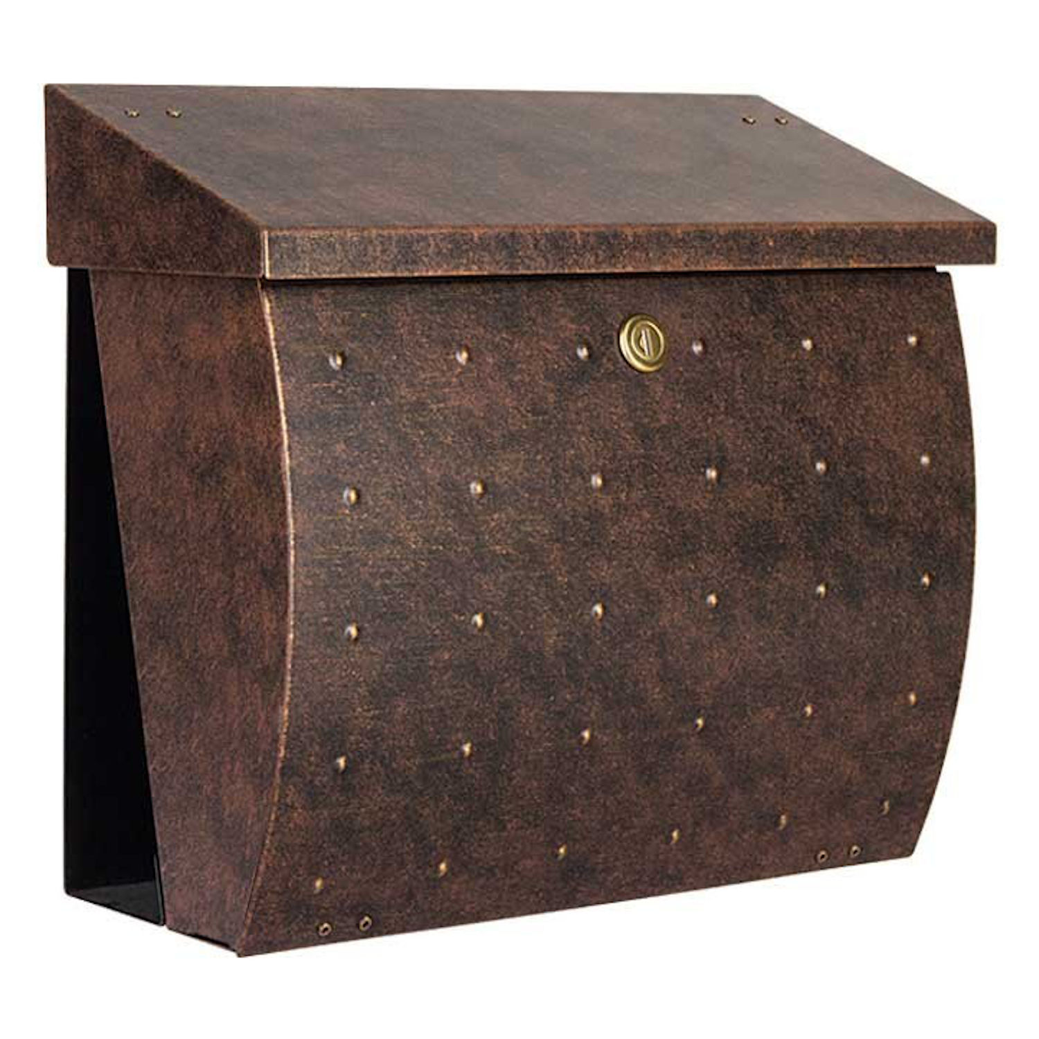 Heibi Briefkasten KROSIX Edelstahl pulverbeschichtet braun-gold DIN C4 quer