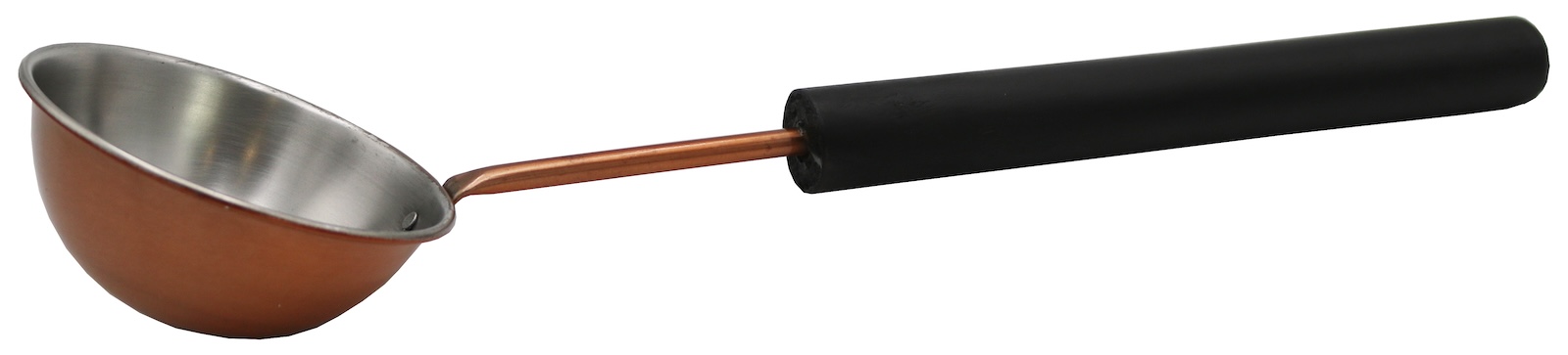 Nikkarien Saunakelle Edelstahl Kupfer Ø 11 cm schwarzer Holzgriff 10254