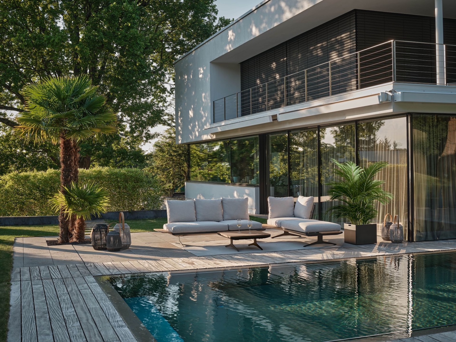 Stern Enya Lounge-Set 7-teilig vanilla Lounge-Bank Lounge-Tisch Eckmodul Mittelelement Anstecktische