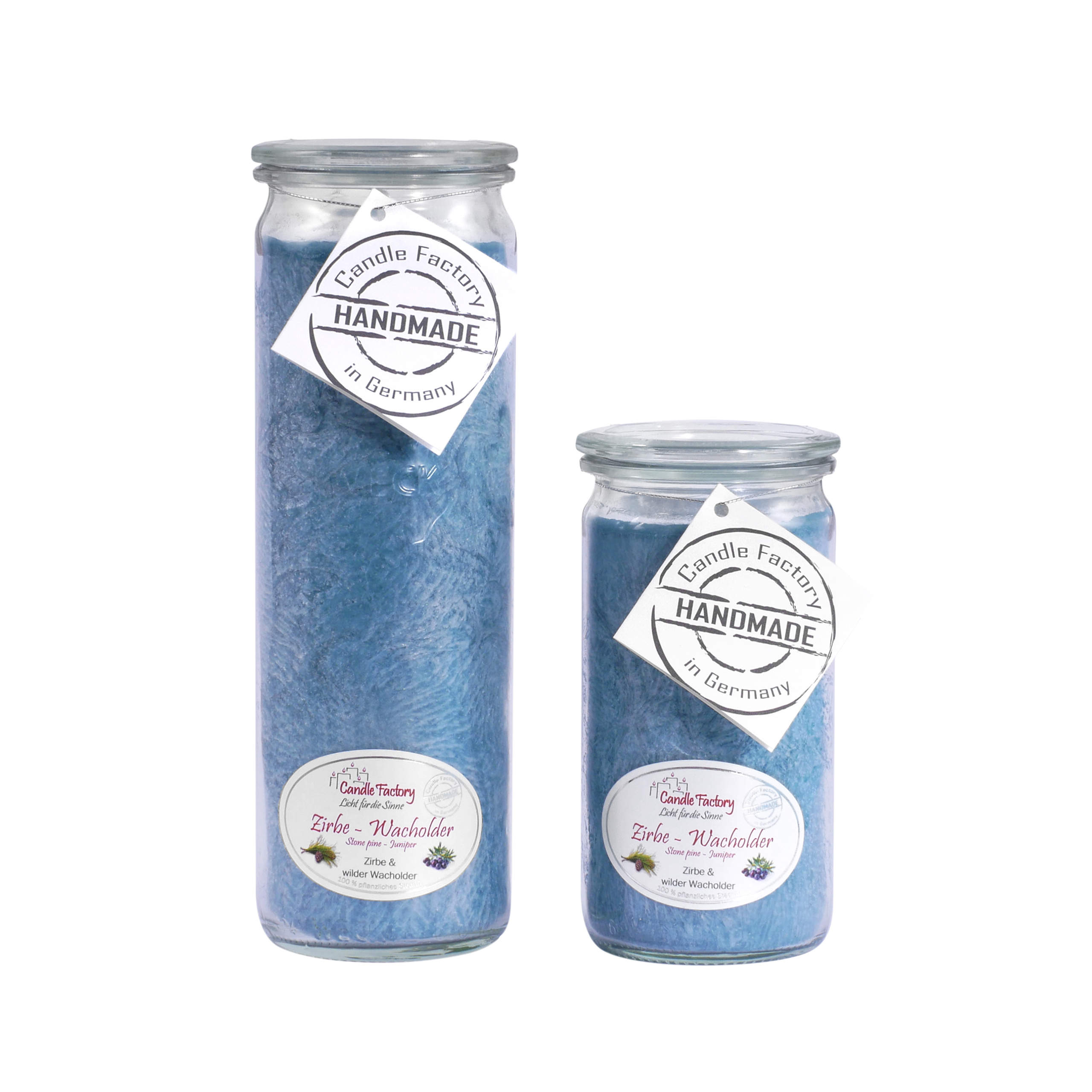 Candle Factory Kerzen-Set Zirbe-Wacholder Big + Mini Jumbo Duftkerze Dekokerze