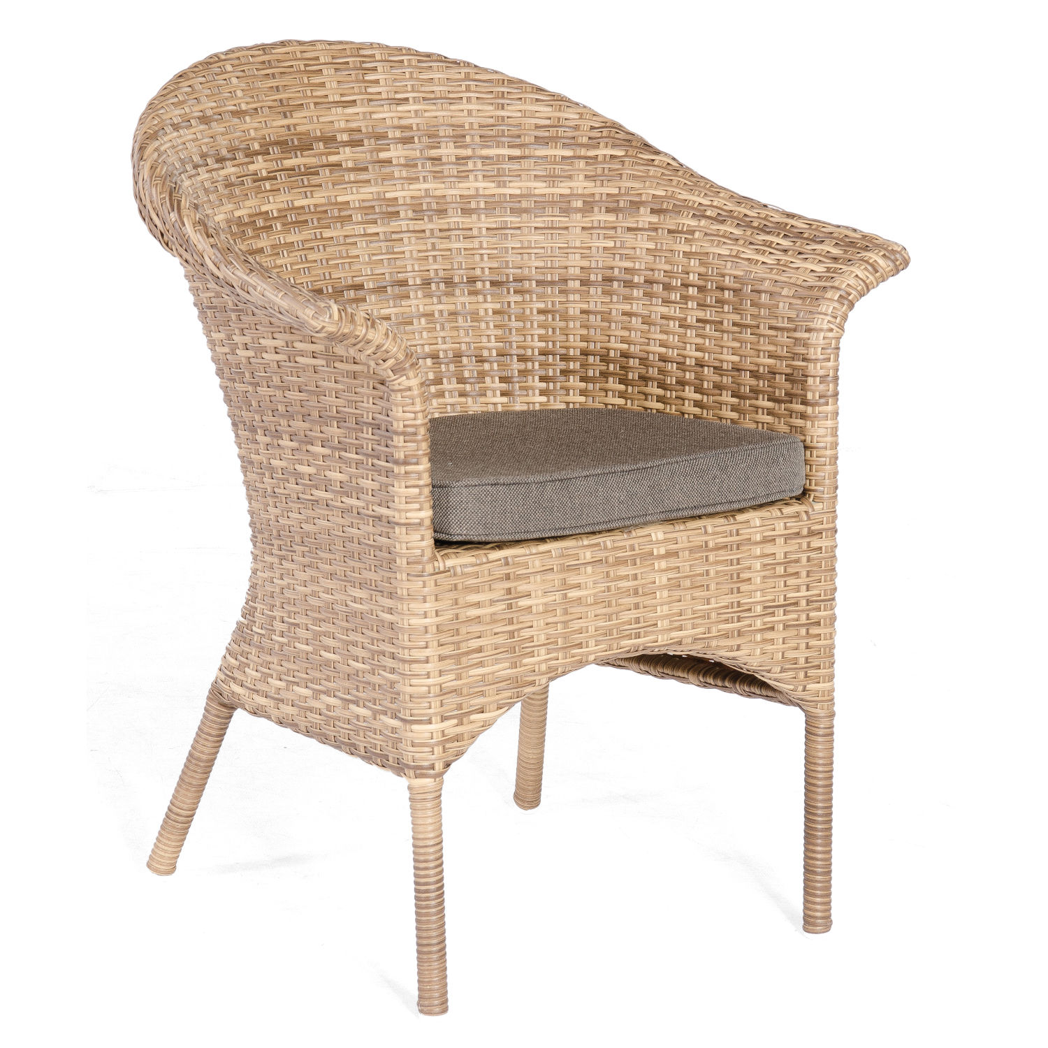 Sonnenpartner 4er-Set Garten-Sessel Cayman Aluminium mit Polyrattan natura-antik Gartenstuhl