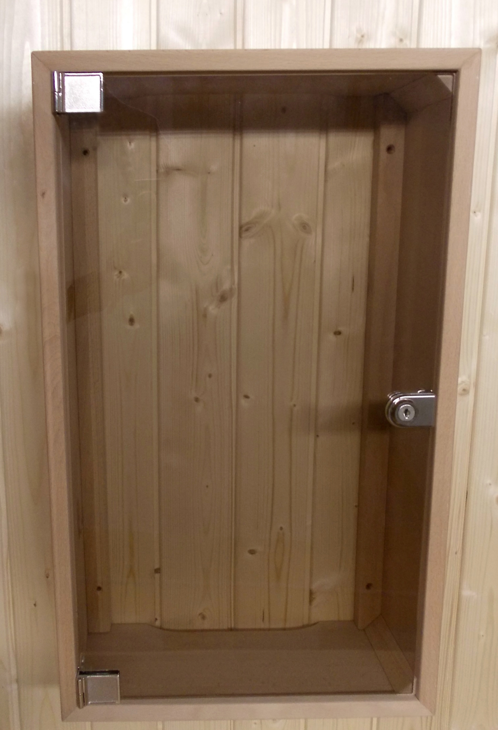 Arend Sauna Abdeckschrank für Steuergerät Schutzkasten mit Glastür für Saunakabine