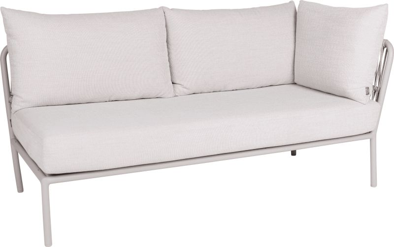 Stern Element Romy Lounge 2-Sitzer Armlehne links Aluminium greige Kissen 100% Polyacryl Vanilla