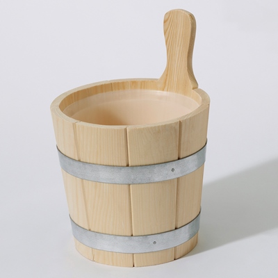 Infraworld Aufgußeimer 3 Liter Fichte mit Kunststoffeinsatz Saunakübel S2227