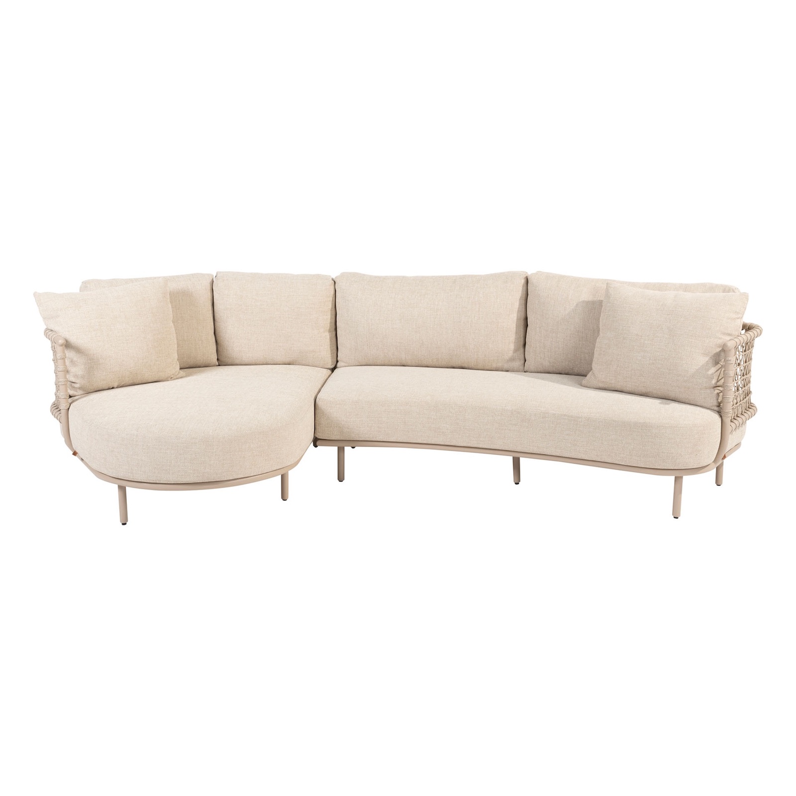 4Seasons-Sardinia Lounge 2-Sitzer Sofa Arml.links latte und Sardinia Chaise Lounge Arml. rechts latte