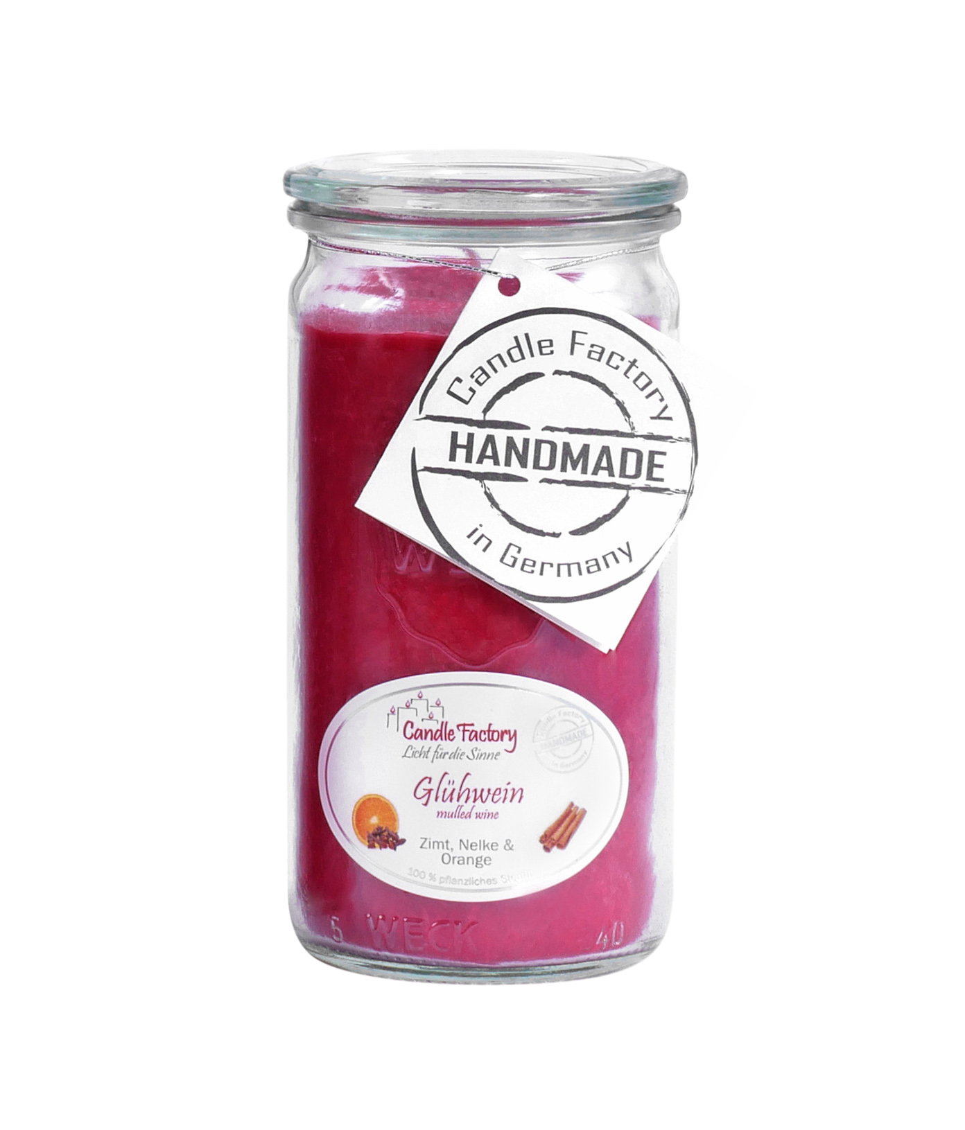 Candle Factory Mini Jumbo Glühwein Duftkerze Dekokerze altrot Duft 307-039