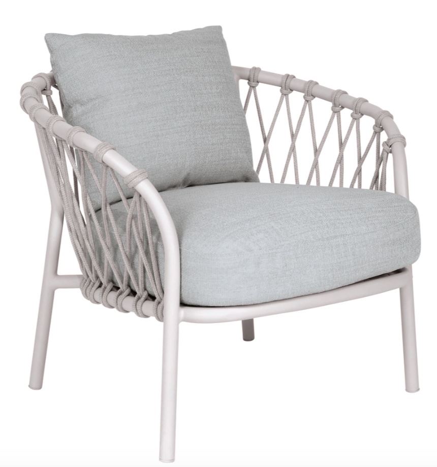 Stern Sessel Klea Lounge Aluminium anthrazit Kordel Stone