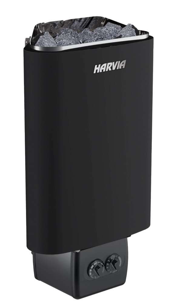 Harvia Delta D23 2,3 kW Black Saunaofen mit integrierter Steuerung Saunaheizgerät Schwarz