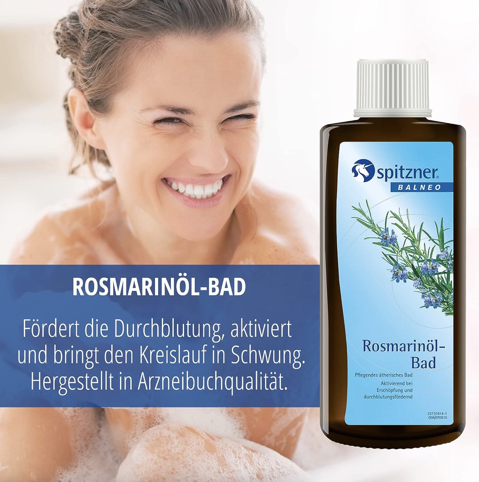 Spitzner Rosmarinöl Bad 190 ml Gesundheitsfördernde Badezusatz mit ätherischem Öl