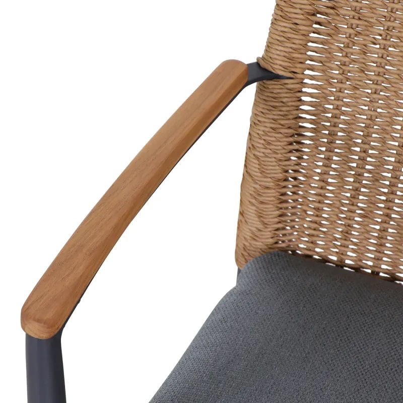 Siena Garden Cortina Stapelsessel - Aluminium/Teak FSC & Rope, natur (T93224)