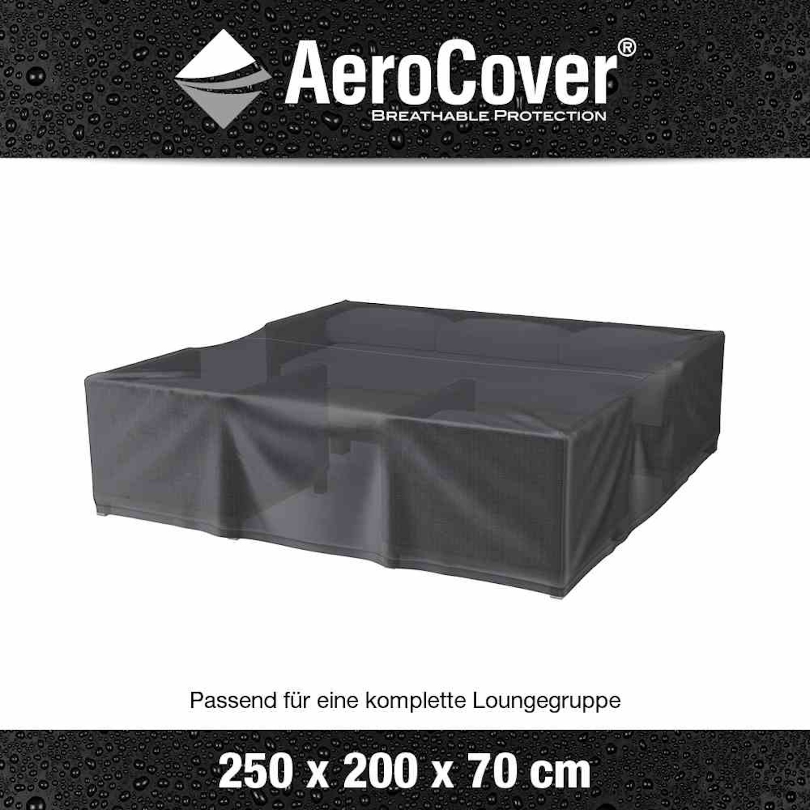 AeroCover Atmungsaktive Schutzhülle für Tische Abdeckung Gartenmöbel 50x200x70