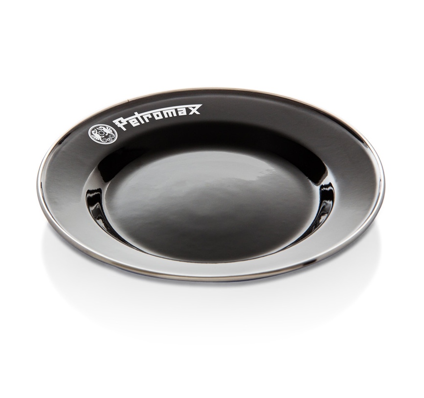 Petromax Emaille Teller 2er Set schwarz Ø 22 cm - Perfekt für Camping & Outdoor