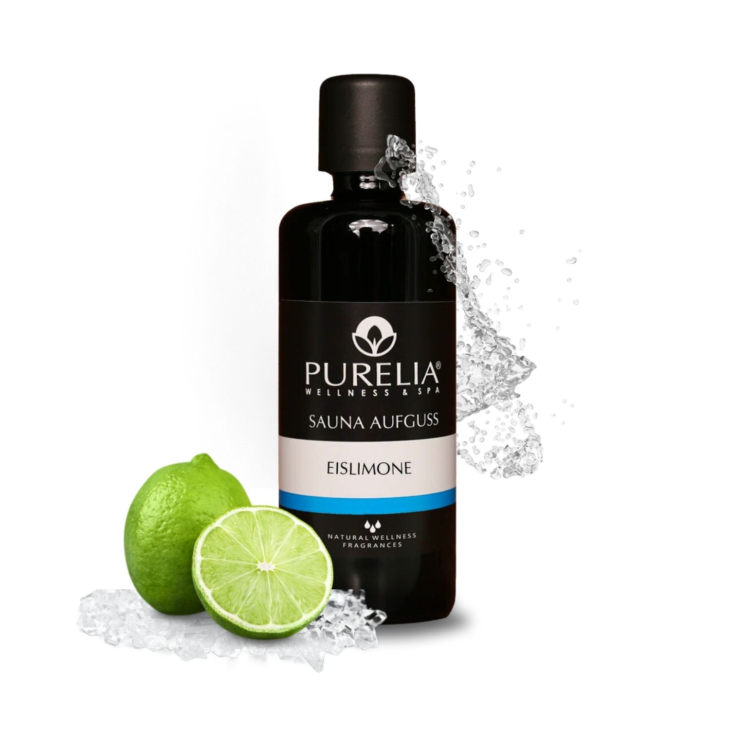 PURELIA Saunaaufguss Konzentrat Eislimone 100 ml natürlicher Sauna-aufguss - reine ätherische Öle