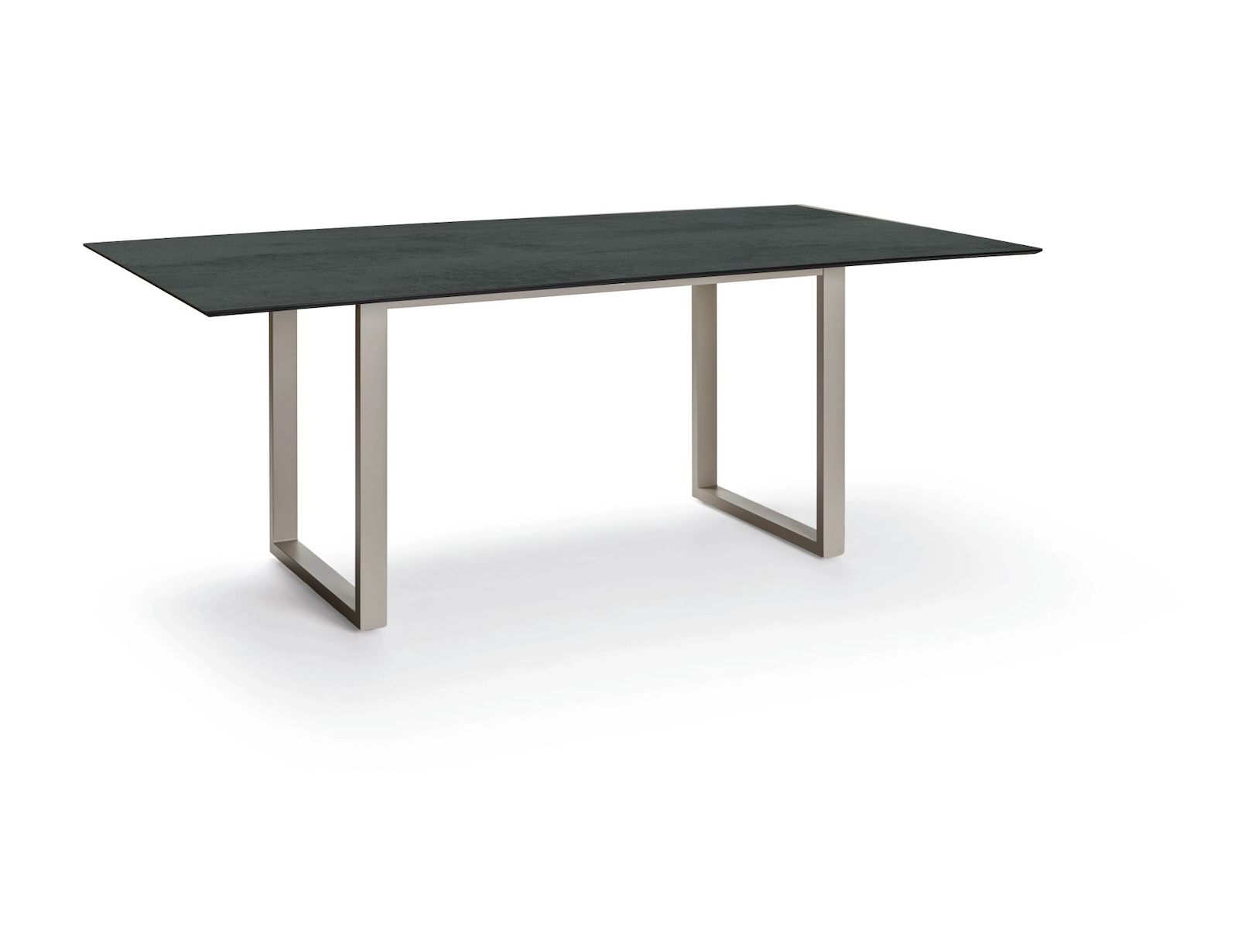 Stern Kufentisch Gartentisch Aluminium greige 200x100 cm mit wählbarer Tischplatte