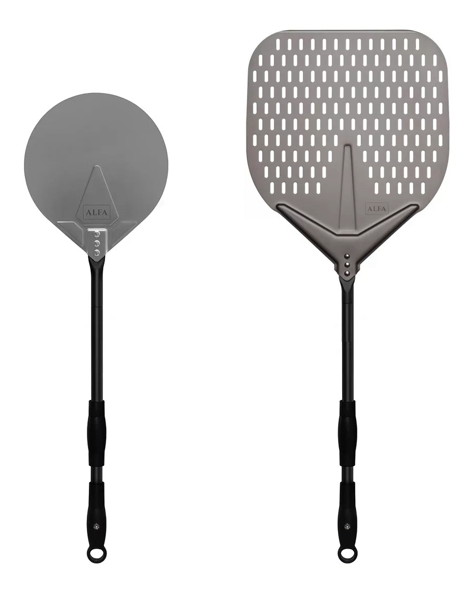 Alfa Forni Pizza Schaufel Set Medium 2-teilig Pizzaschaufel und Pizzaschieber AC-SETM
