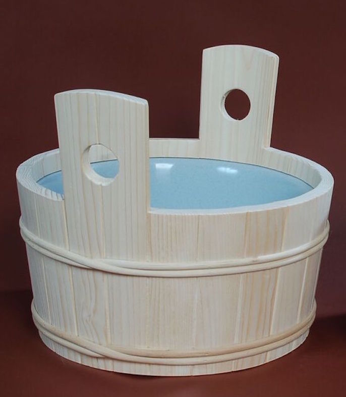 Achleitner Sauna Fußbecken Wärmebecken aus Fichtenholz 14 l Inhalt 646