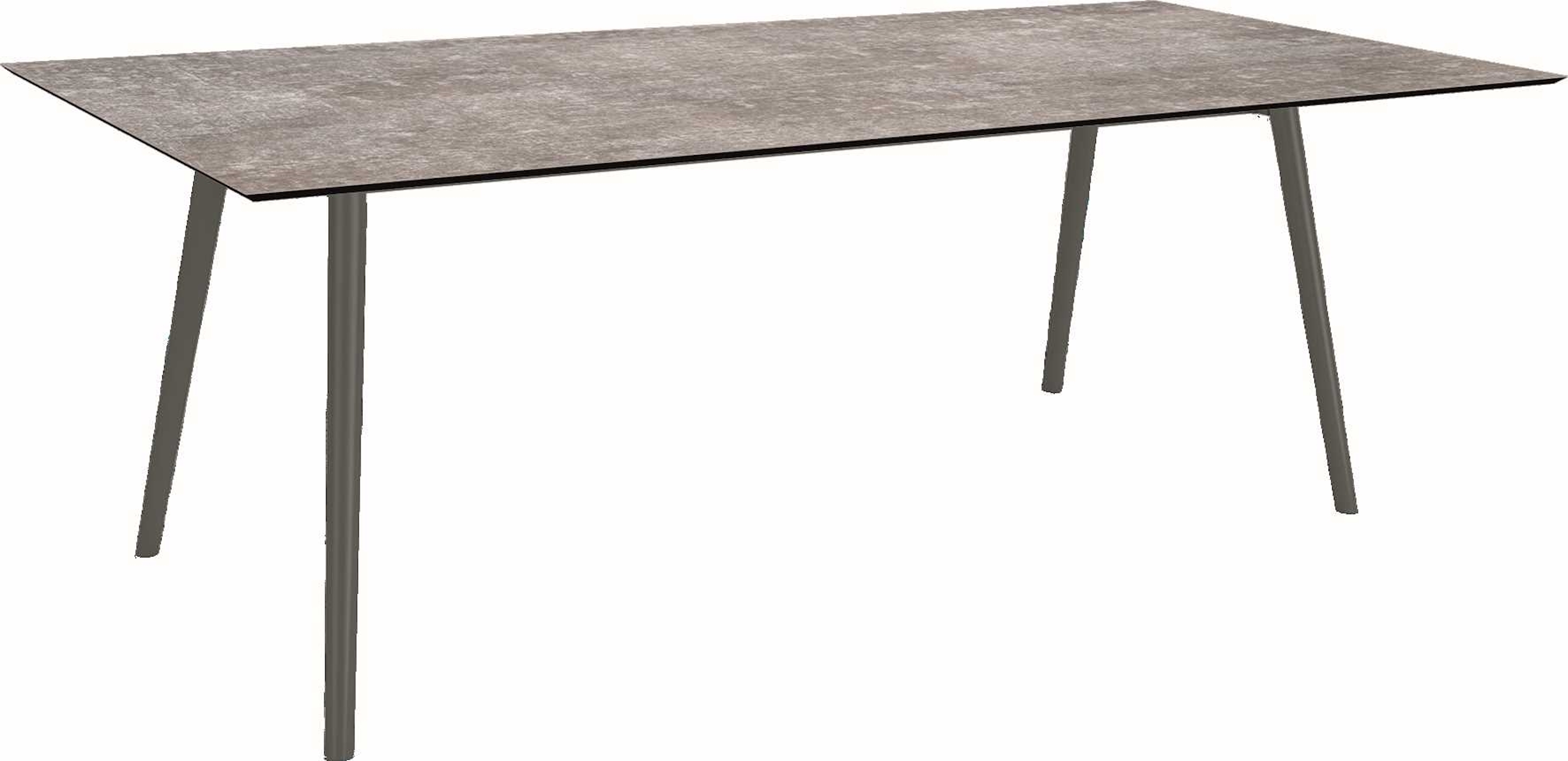 Stern Gartentisch Interno 220 x 100 cm Rundrohr konisch Alu anthrazit/Silverstar 2.0 Metallic Grau